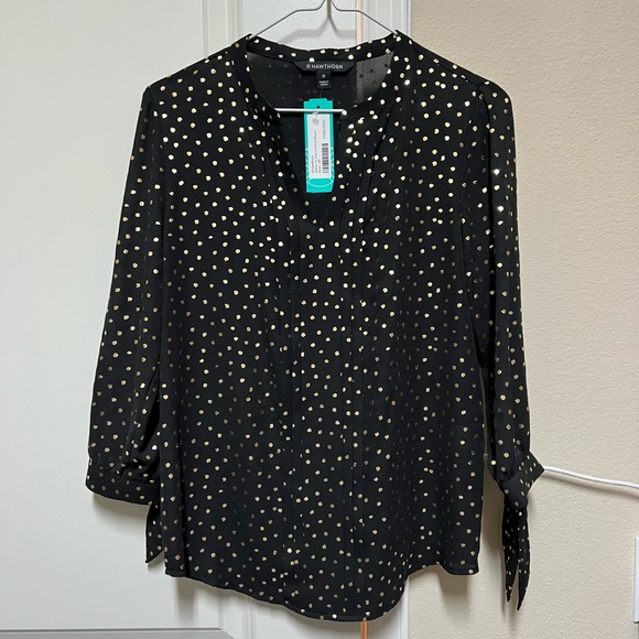 41 Hawthorn Black tie sleeve blouse, XS - Picture 2 of 3